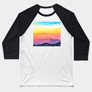 Mountains With Rainbow Sky Baseball T-Shirt